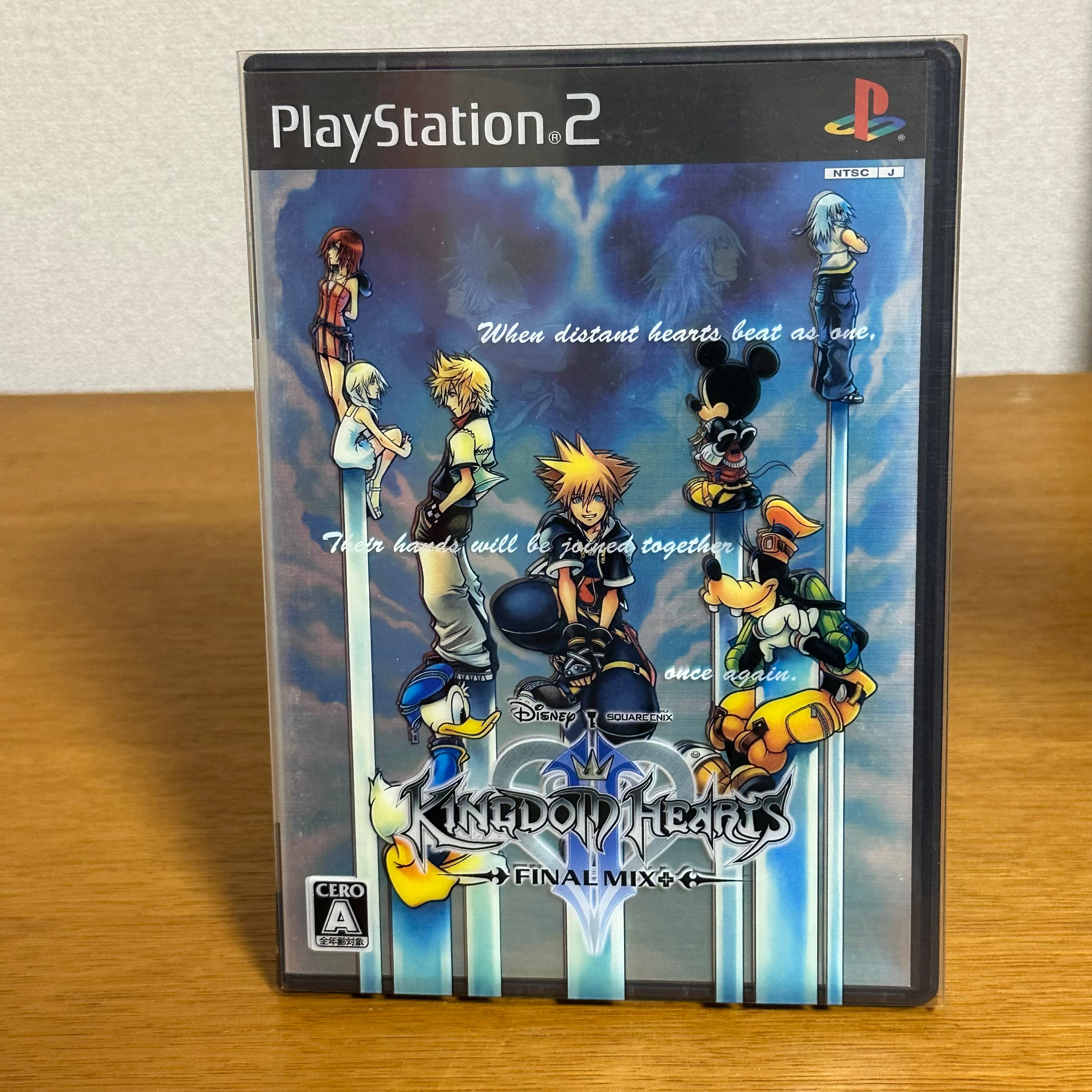 Kingdom Hearts II Final Mix+ PS2 Japonês — Capinha Especial 3D com 2 Discos