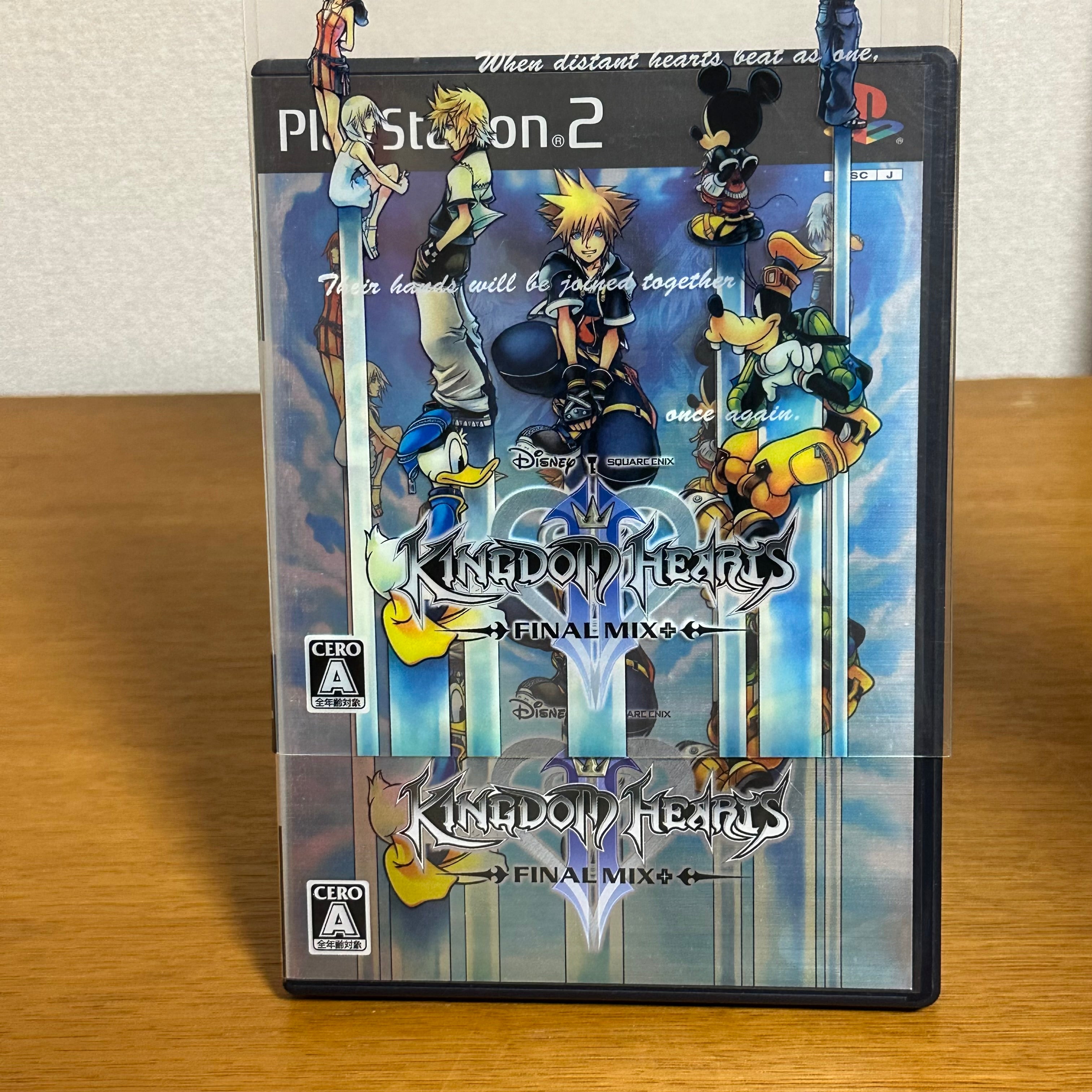 Kingdom Hearts II Final Mix+ PS2 Japonês — Capinha Especial 3D com 2 Discos